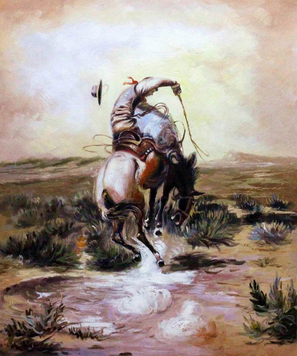 A Slick Rider - Charles Marion Russell Paintings